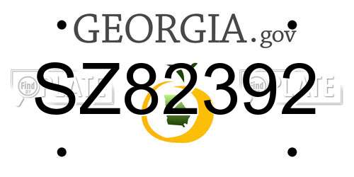 SZ82392 Georgia License Plate