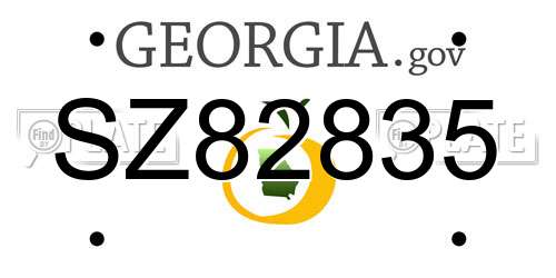 SZ82835 Georgia License Plate