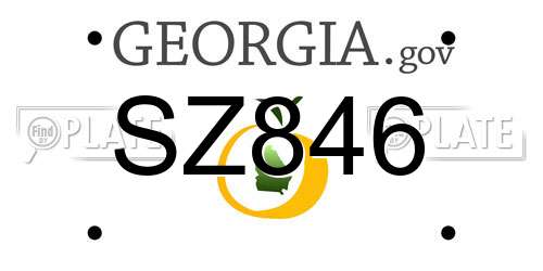 SZ846 Georgia License Plate