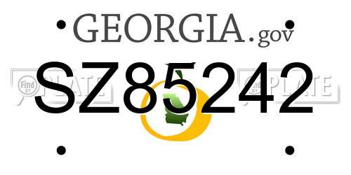 SZ85242 Georgia License Plate