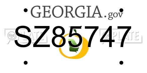 SZ85747 Georgia License Plate