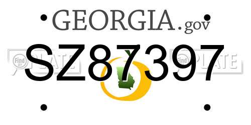 SZ87397 Georgia License Plate
