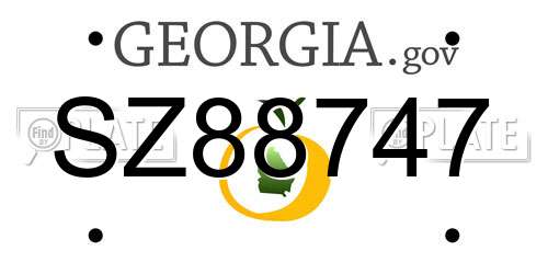 SZ88747 Georgia License Plate