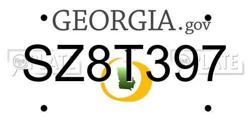 SZ8T397 Georgia License Plate