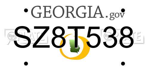 SZ8T538 Georgia License Plate