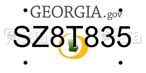 SZ8T835 Georgia License Plate