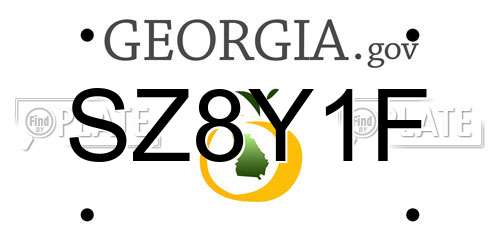 SZ8Y1F Georgia License Plate