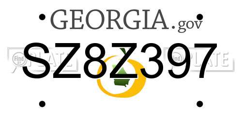 SZ8Z397 Georgia License Plate