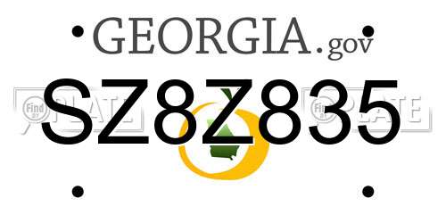 SZ8Z835 Georgia License Plate