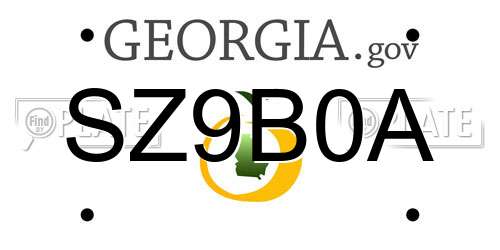 SZ9B0A Georgia License Plate