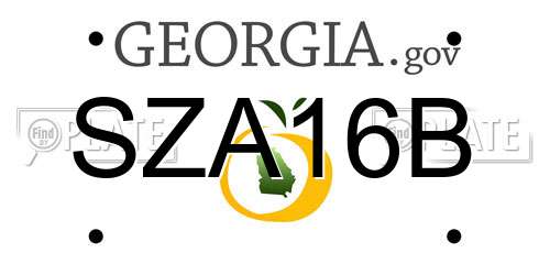 SZA16B Georgia License Plate