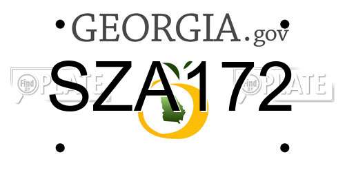 SZA172 Georgia License Plate