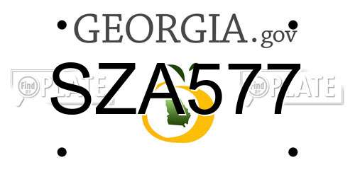 SZA577 Georgia License Plate