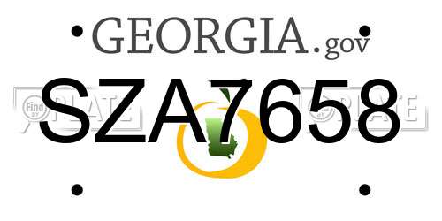SZA7658 Georgia License Plate