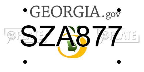 SZA877 Georgia License Plate