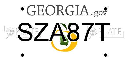 SZA87T Georgia License Plate