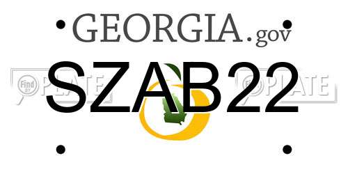 SZAB22 Georgia License Plate