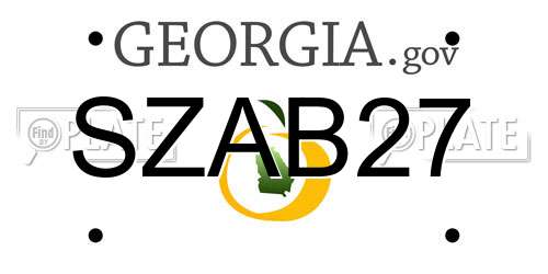 SZAB27 Georgia License Plate