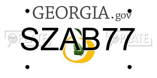 SZAB77 Georgia License Plate