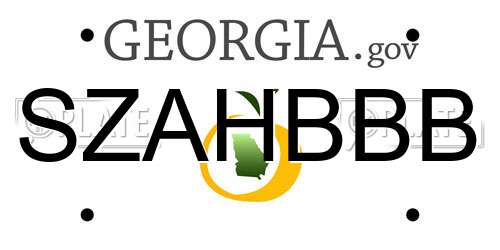 SZAHBBB Georgia License Plate