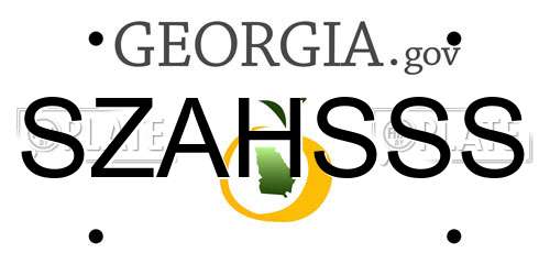 SZAHSSS Georgia License Plate