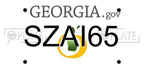 SZAI65 Georgia License Plate