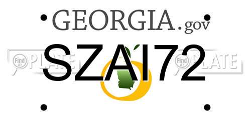 SZAI72 Georgia License Plate