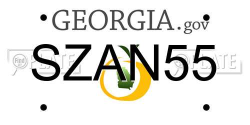 SZAN55 Georgia License Plate