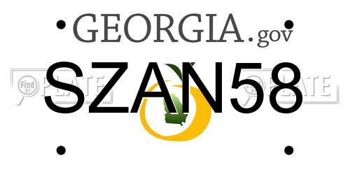 SZAN58 Georgia License Plate