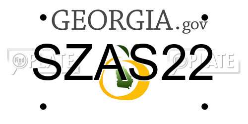 SZAS22 Georgia License Plate