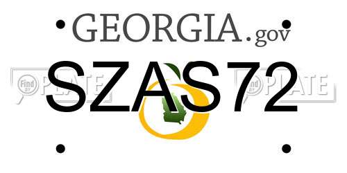SZAS72 Georgia License Plate