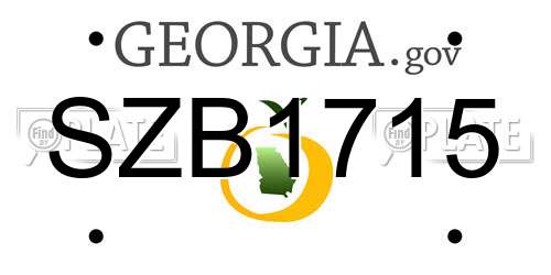 SZB1715 Georgia License Plate