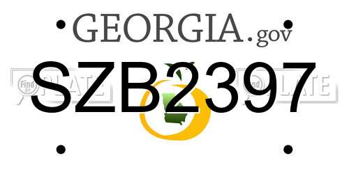 SZB2397 Georgia License Plate