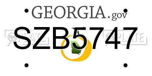 SZB5747 Georgia License Plate