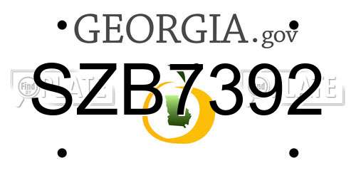 SZB7392 Georgia License Plate