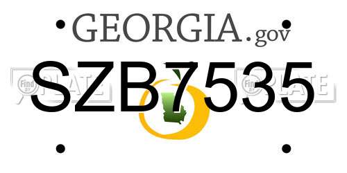 SZB7535 Georgia License Plate