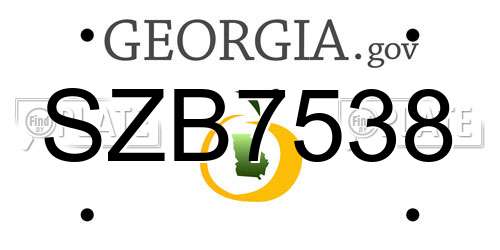 SZB7538 Georgia License Plate