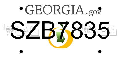 SZB7835 Georgia License Plate