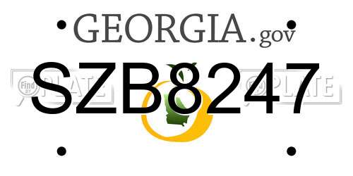 SZB8247 Georgia License Plate