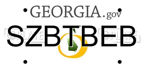 SZBTBEB Georgia License Plate