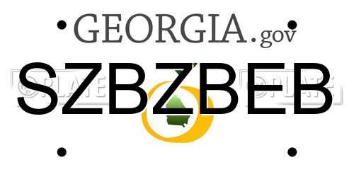 SZBZBEB Georgia License Plate
