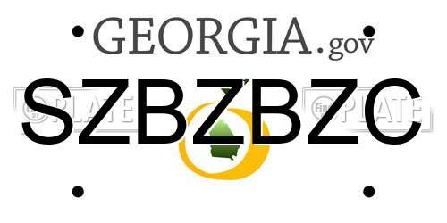 SZBZBZC Georgia License Plate