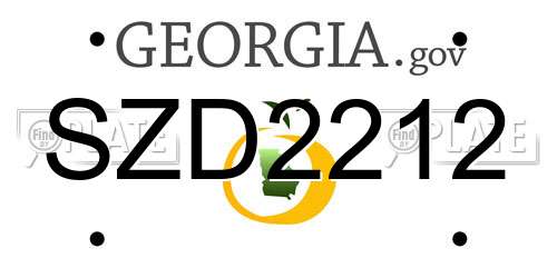 SZD2212 Georgia License Plate