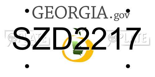SZD2217 Georgia License Plate