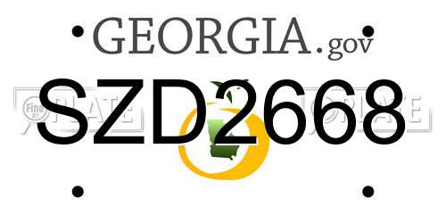 SZD2668 Georgia License Plate