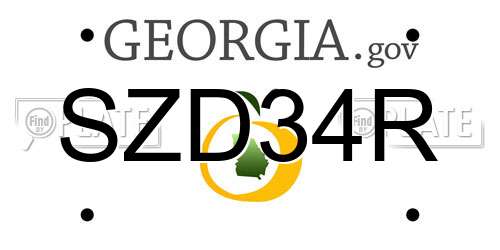 SZD34R Georgia License Plate