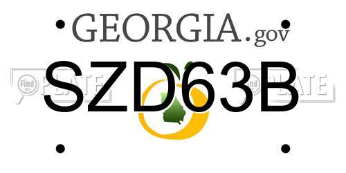SZD63B Georgia License Plate