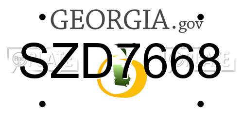 SZD7668 Georgia License Plate