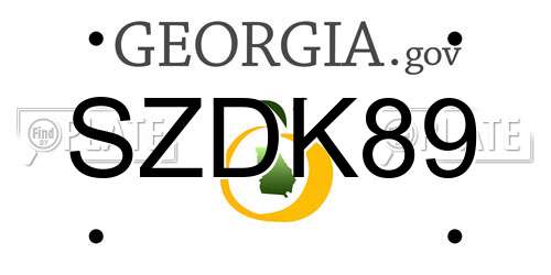 SZDK89 Georgia License Plate