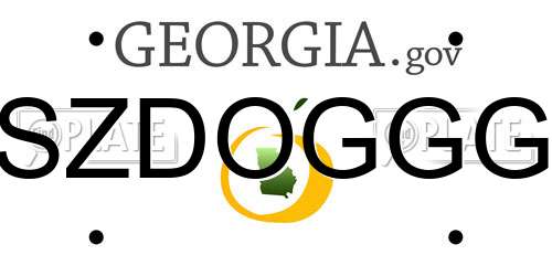 SZDOGGG Georgia License Plate